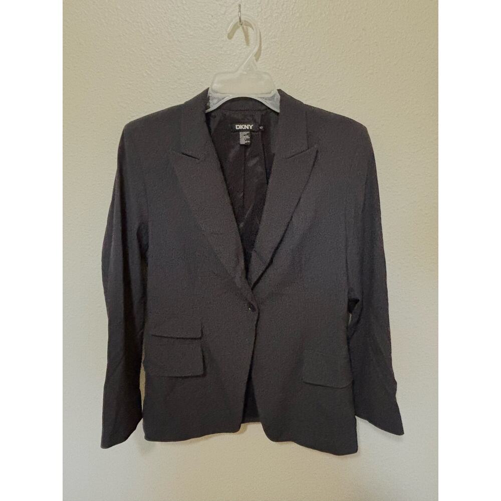 Women’s DKNY Women’s Blazer Tailored Stretch Suit Jacket Charcoal Gray, size 10